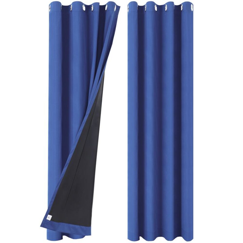 2 Panels 100% Blackout Curtains Gommet Top 42"Wx84"L Dark Blue